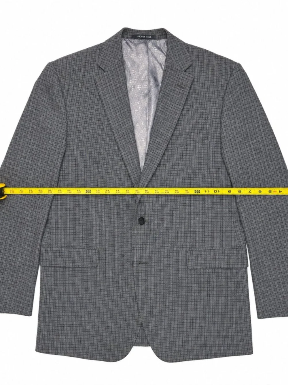 Original Penguin Men’s 44R Gray Blue Plaid Wool Blend Blazer